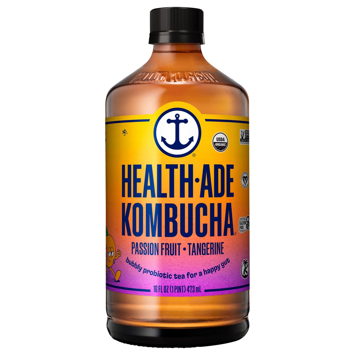 slide 1 of 4, Health-Ade Health Ade Kombucha 16oz - Passionfruit Tangerine, 16 fl oz