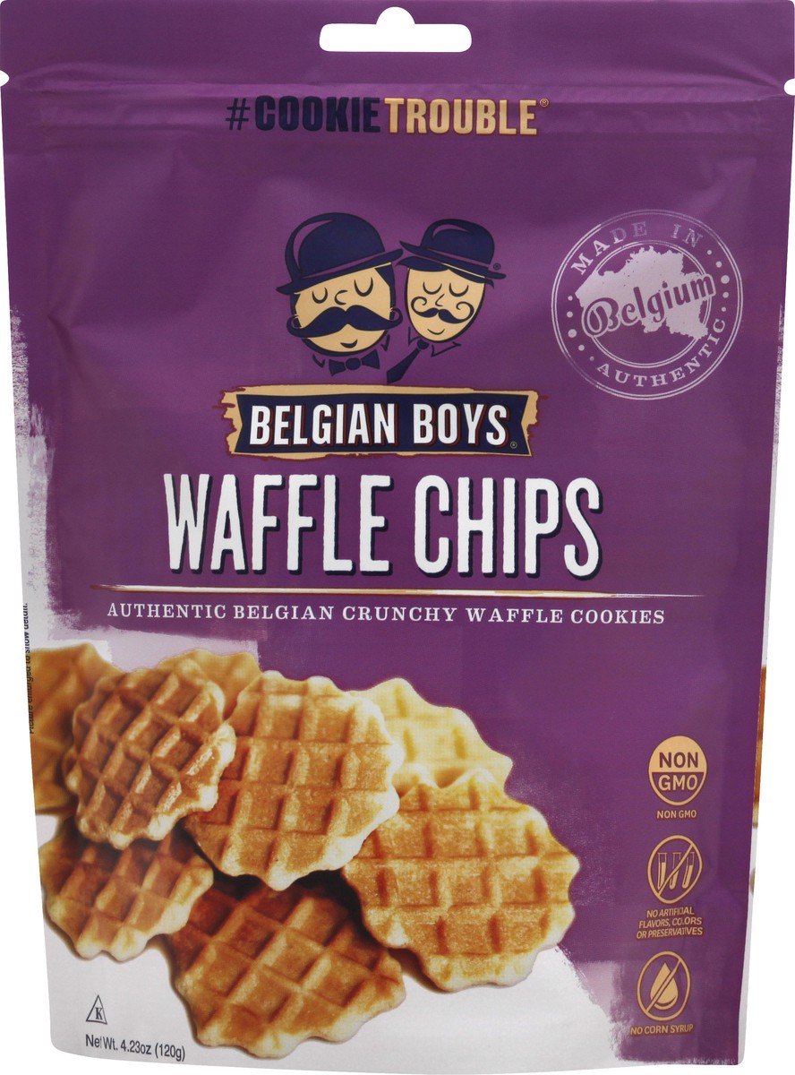 slide 5 of 8, Belgian Boys Waffle Chips, 8 oz