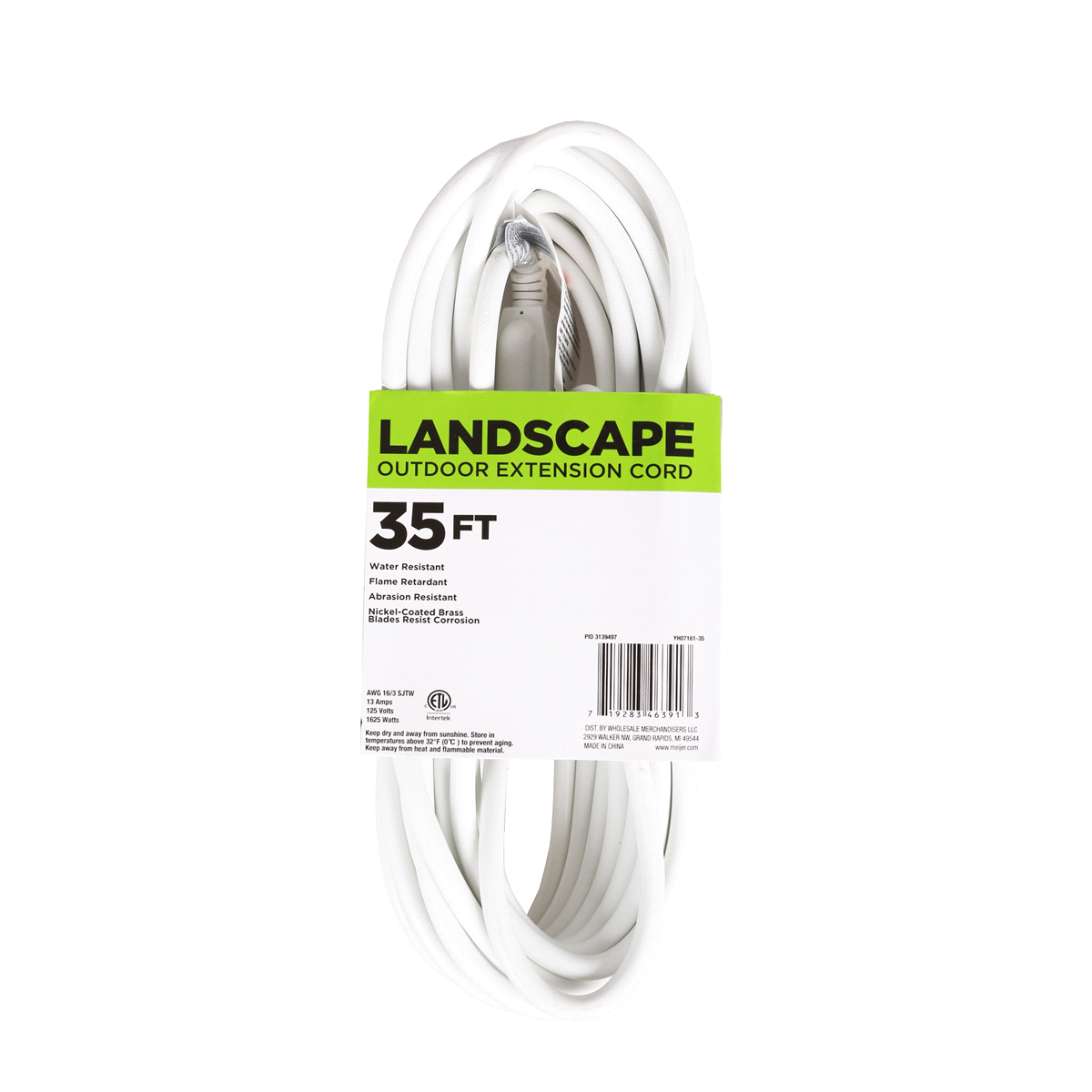 slide 5 of 9, Landscape Outdoor Extension Cord EC883627, White, 35 ft