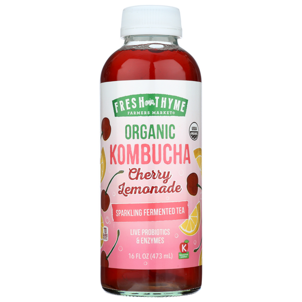 slide 1 of 1, Fresh Thyme Org Cherry Lemonade Kombucha, 16 fl oz