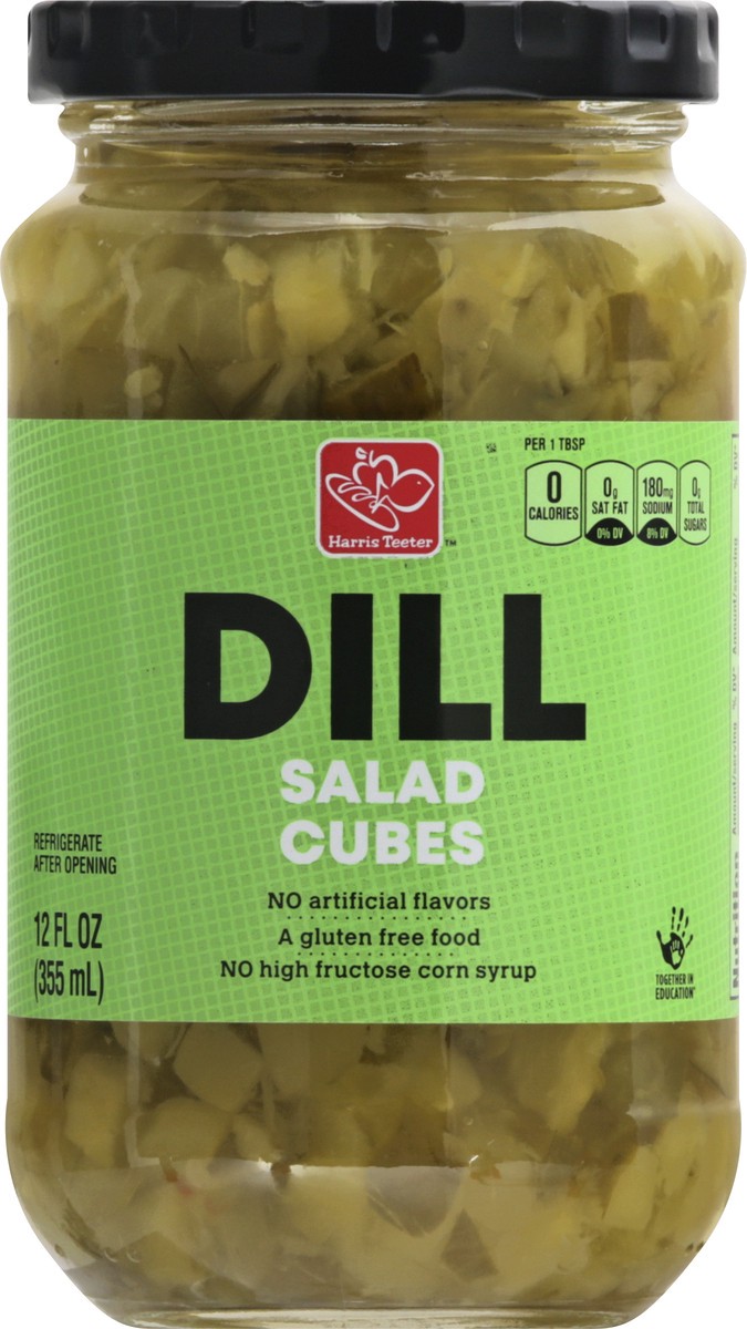 slide 9 of 10, Harris Teeter Pickles - Dill Salad Cubes, 12 oz
