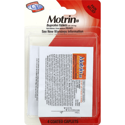 slide 2 of 2, Motrin Ibuprofen Tablets, 4 ct