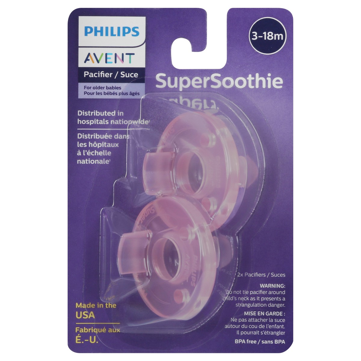 slide 1 of 29, Philips Avent Soothie Pacifier, 3-18 months, Various Colors, 2 pack, SCF192/04, 