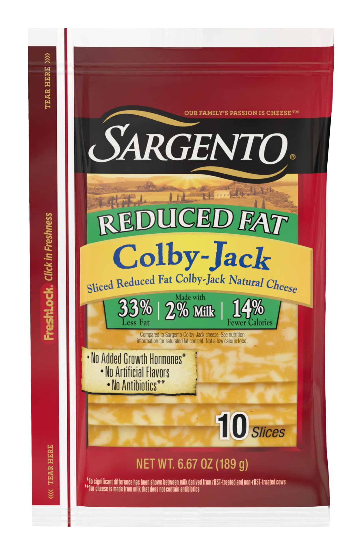 slide 1 of 6, Sargento Reduced Fat Colby-Jack Sliced Cheese, 6.67 oz