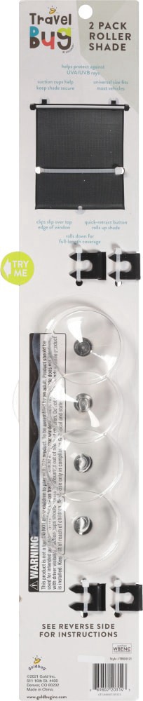 slide 2 of 2, Travel Bug 2 Pack Roller Shades, 2 ct