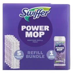 Swiffer Power Mop Multi-Surface Pad Refills & Solution Bundle Pack - 5ct