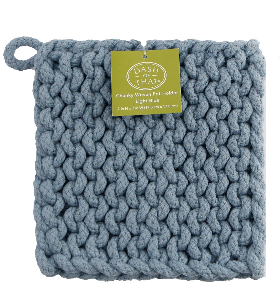 slide 1 of 1, Dash of That® Chunky Knit Pot Holder - Blue, 1 ct