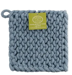 Dash of That Chunky Knit Pot Holder - Blue