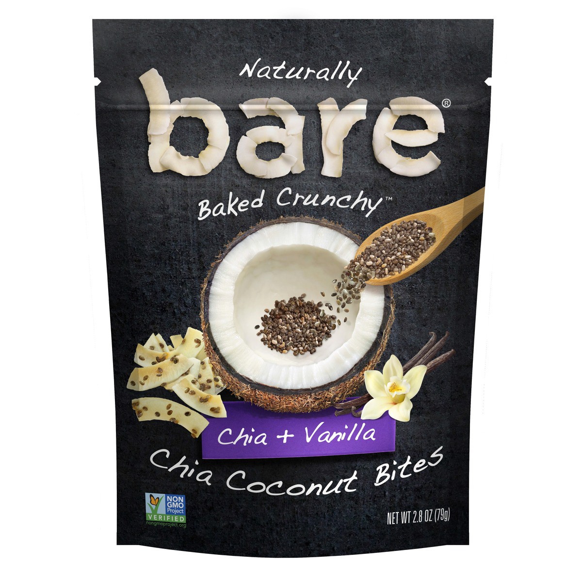 slide 2 of 2, Bare Chia + Vanilla Coconut Bites, 2.8 oz