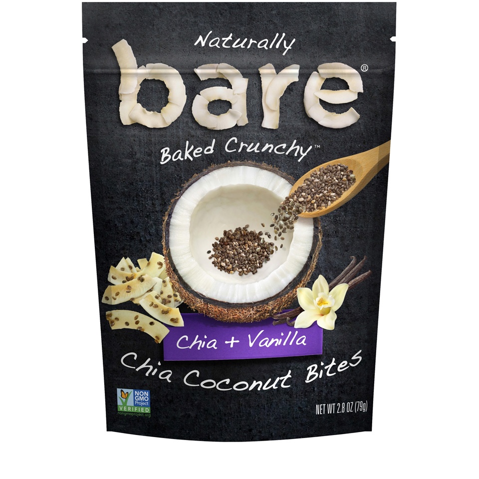 slide 1 of 2, Bare Chia + Vanilla Coconut Bites, 2.8 oz