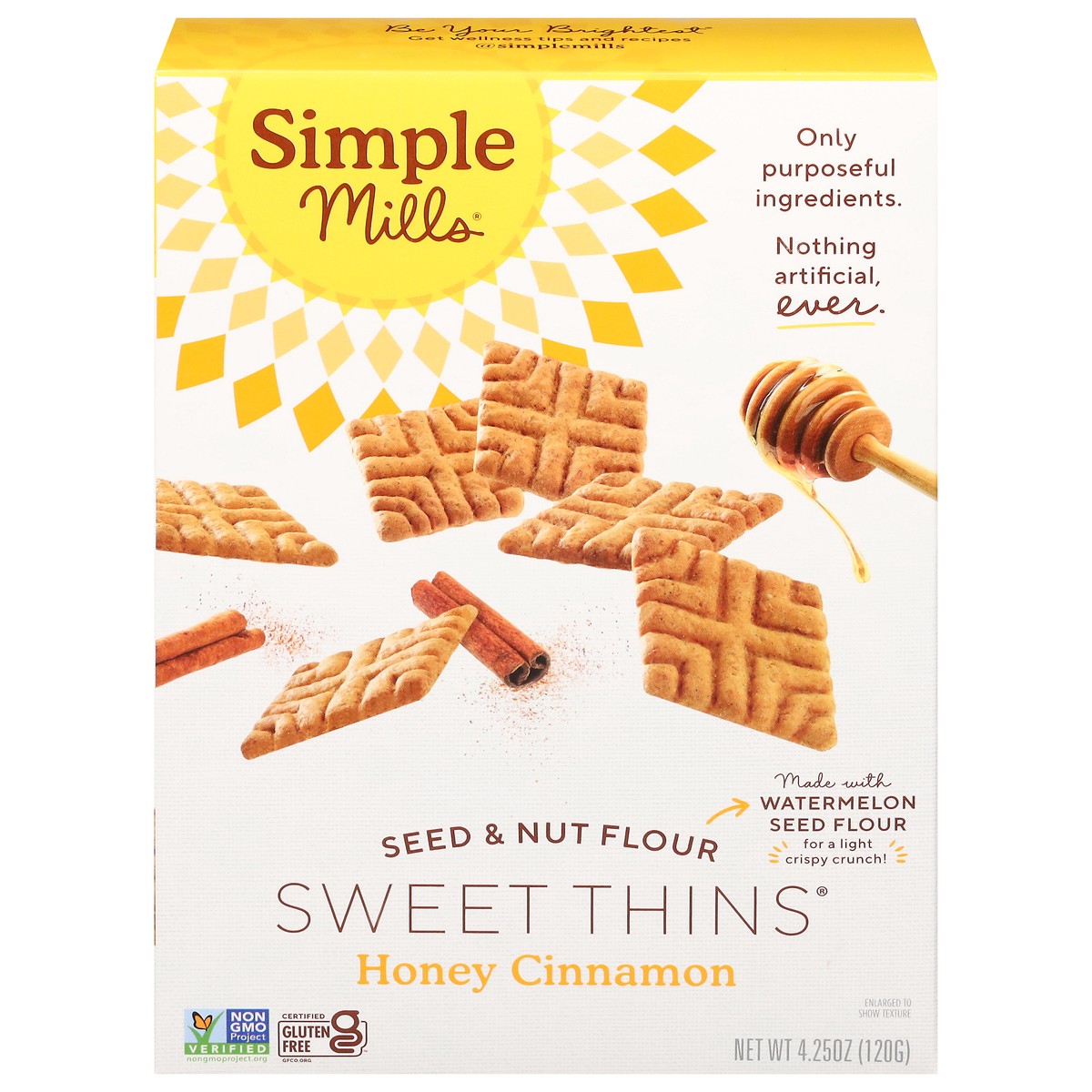 slide 1 of 1, Simple Mills Seed & Nut Flour Honey Cinnamon Sweet Thins 4.25 oz, 1 ct