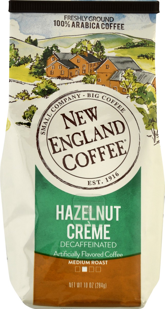 slide 7 of 9, New England Coffee Freshly Ground Decaffeinated Medium Roast Hazelnut Creme Coffee 10 oz, 10 oz