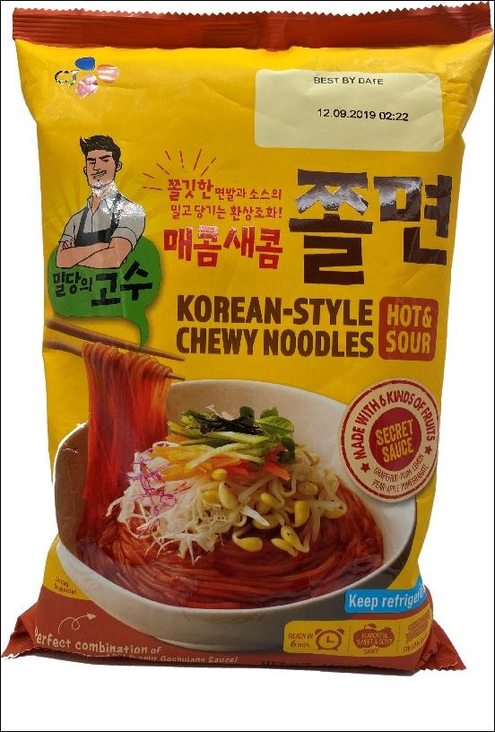 slide 1 of 1, CJ Chewy Noodles Hot Sour, 16 oz