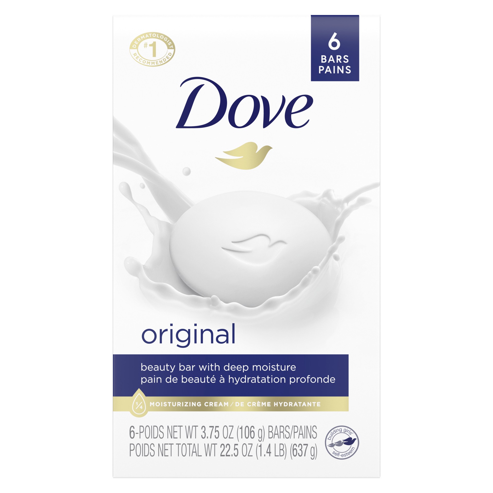 slide 1 of 7, Dove Beauty Bar Gentle Skin Cleanser Original, 3.75 oz, 6 Bars , 3.75 oz