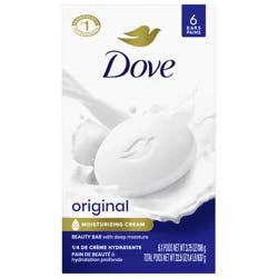 Dove Beauty Bar Gentle Skin Cleanser Original, 3.75 oz, 6 Bars