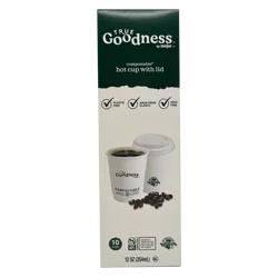 True Goodness Compostable Hot Cups, 12 oz, 10 ct
