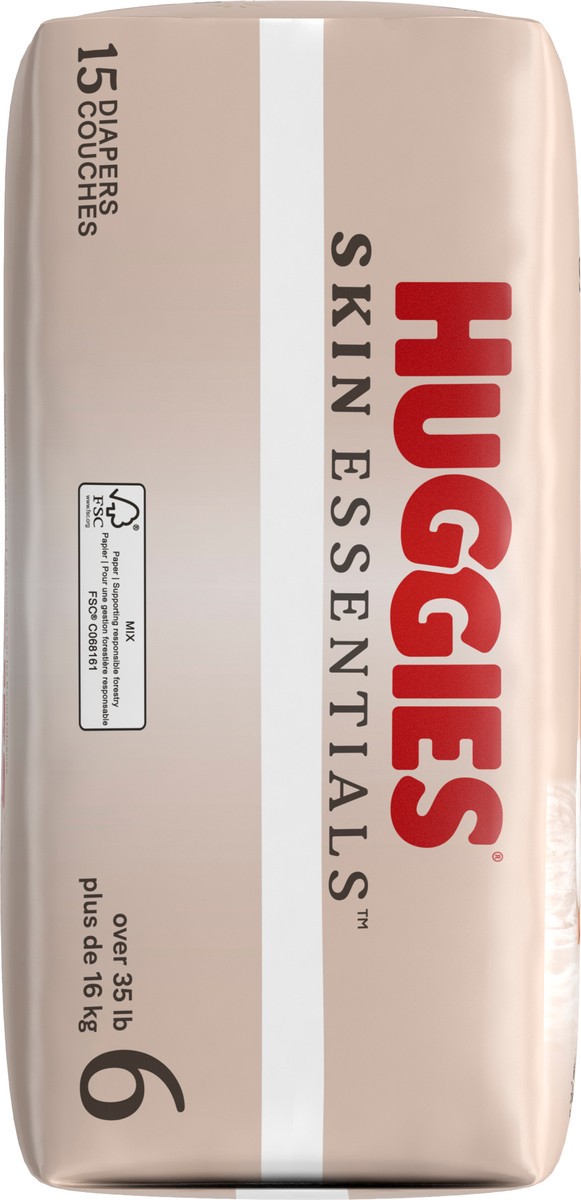 slide 10 of 11, Huggies Skin Essentials Baby Diapers, Size 6 (35+ lbs), 15 Ct, 15 ct