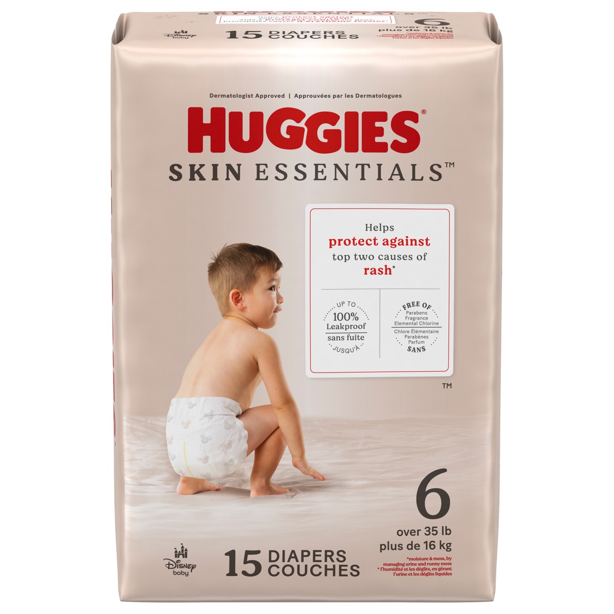 slide 1 of 11, Huggies Skin Essentials Baby Diapers, Size 6 (35+ lbs), 15 Ct, 15 ct