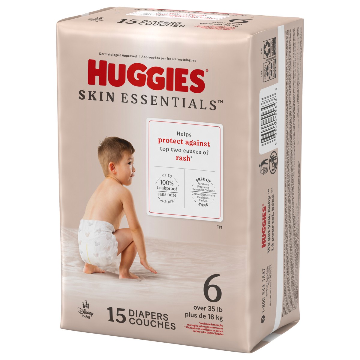 slide 3 of 11, Huggies Skin Essentials Baby Diapers, Size 6 (35+ lbs), 15 Ct, 15 ct