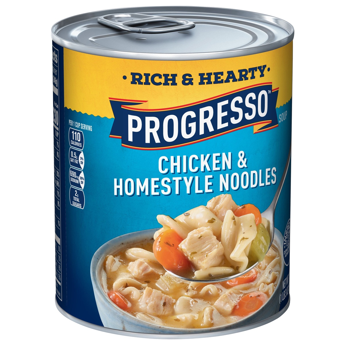 slide 2 of 11, Progresso Rich & Hearty Chicken & Homestyle Noodles SoupCan, 19 oz