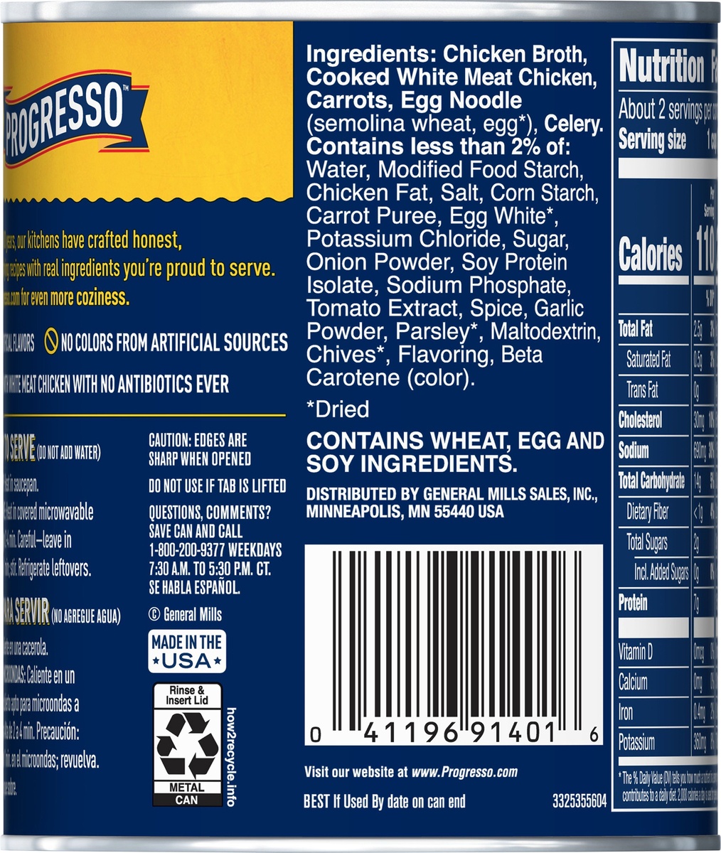 slide 10 of 11, Progresso Rich & Hearty Chicken & Homestyle Noodles SoupCan, 19 oz