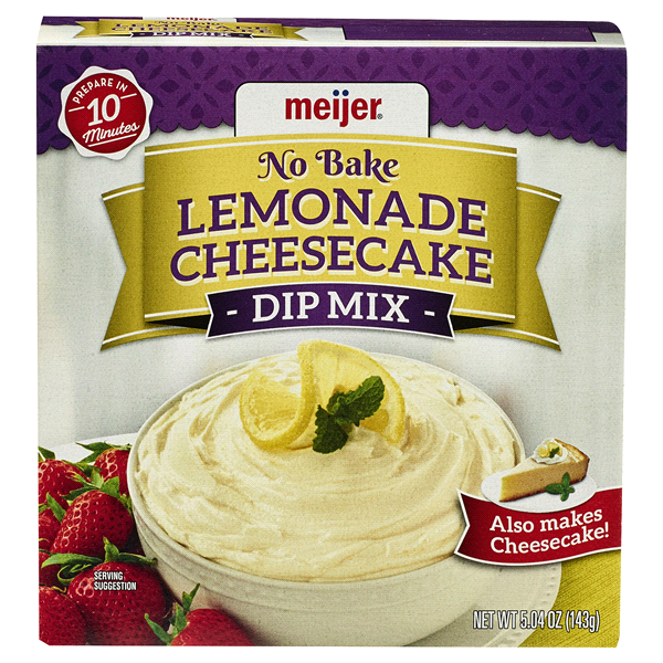 slide 1 of 1, Meijer No Bake Lemonade Cheesecake Dip Mix, 4.62 oz, 5.04 oz