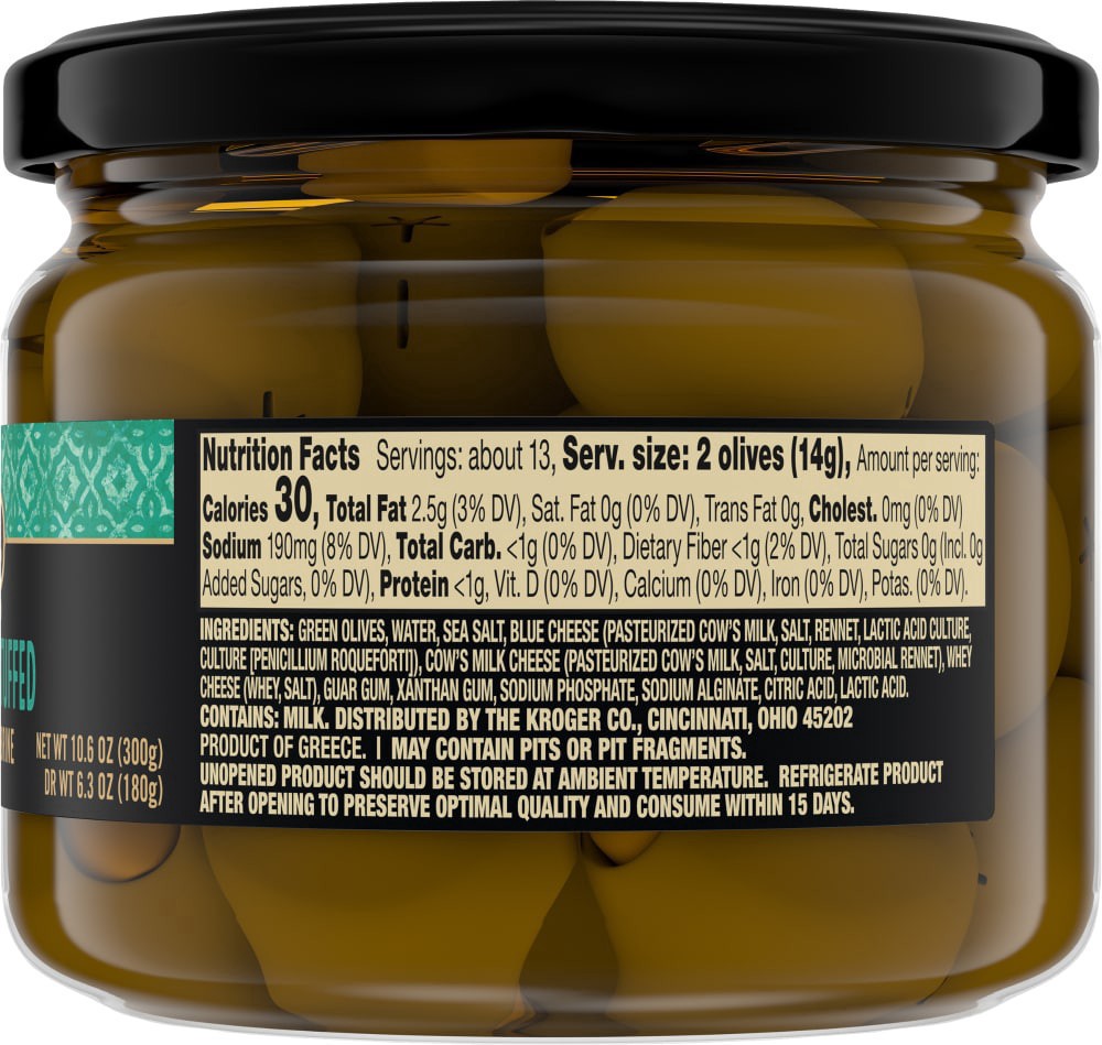 slide 2 of 3, Private Selection Blue Cheese Stuffed Olives, 10.6 oz