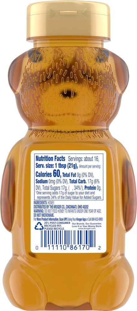 slide 3 of 5, Kroger Pure Clover Honey Bear, 12 oz