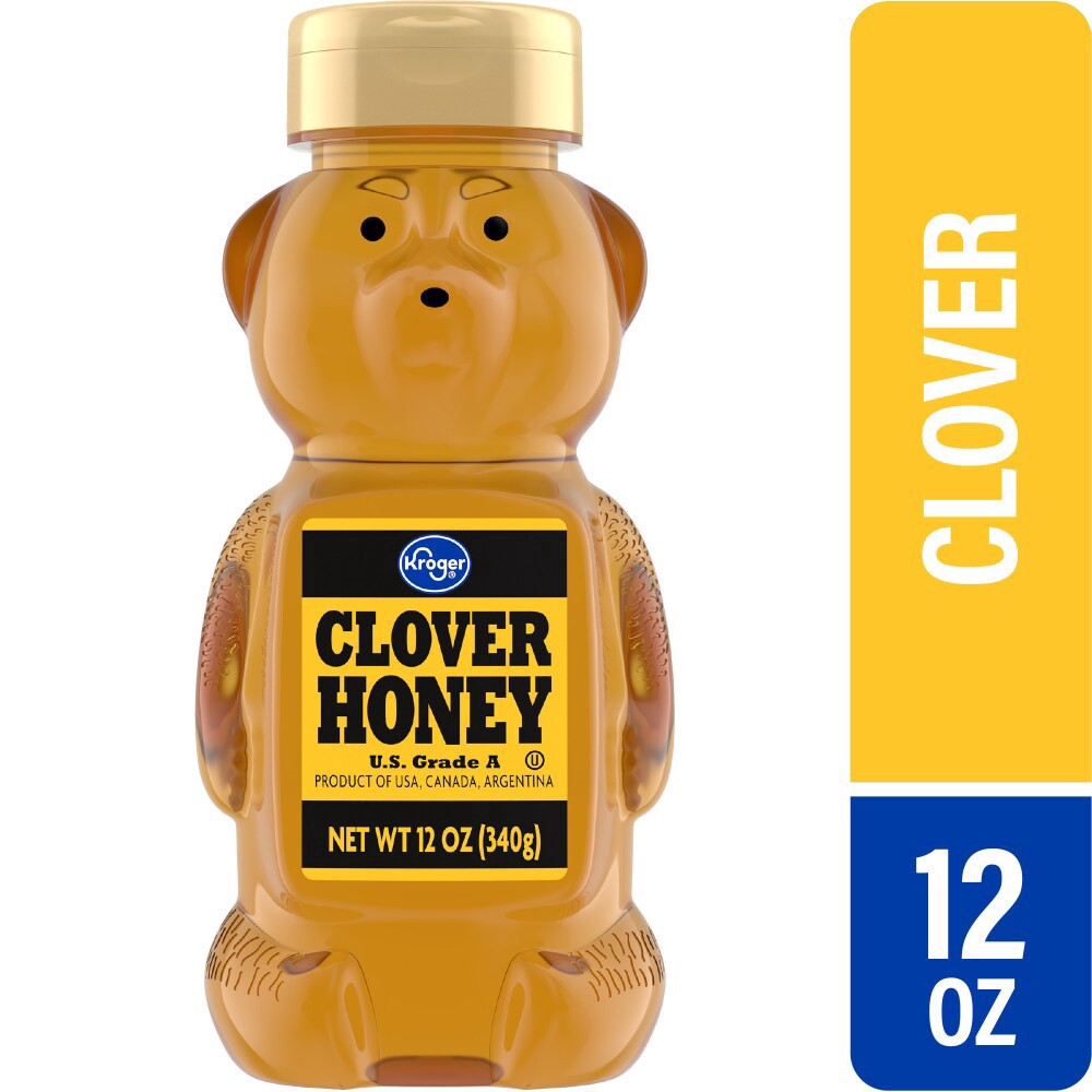 slide 1 of 5, Kroger Pure Clover Honey Bear, 12 oz