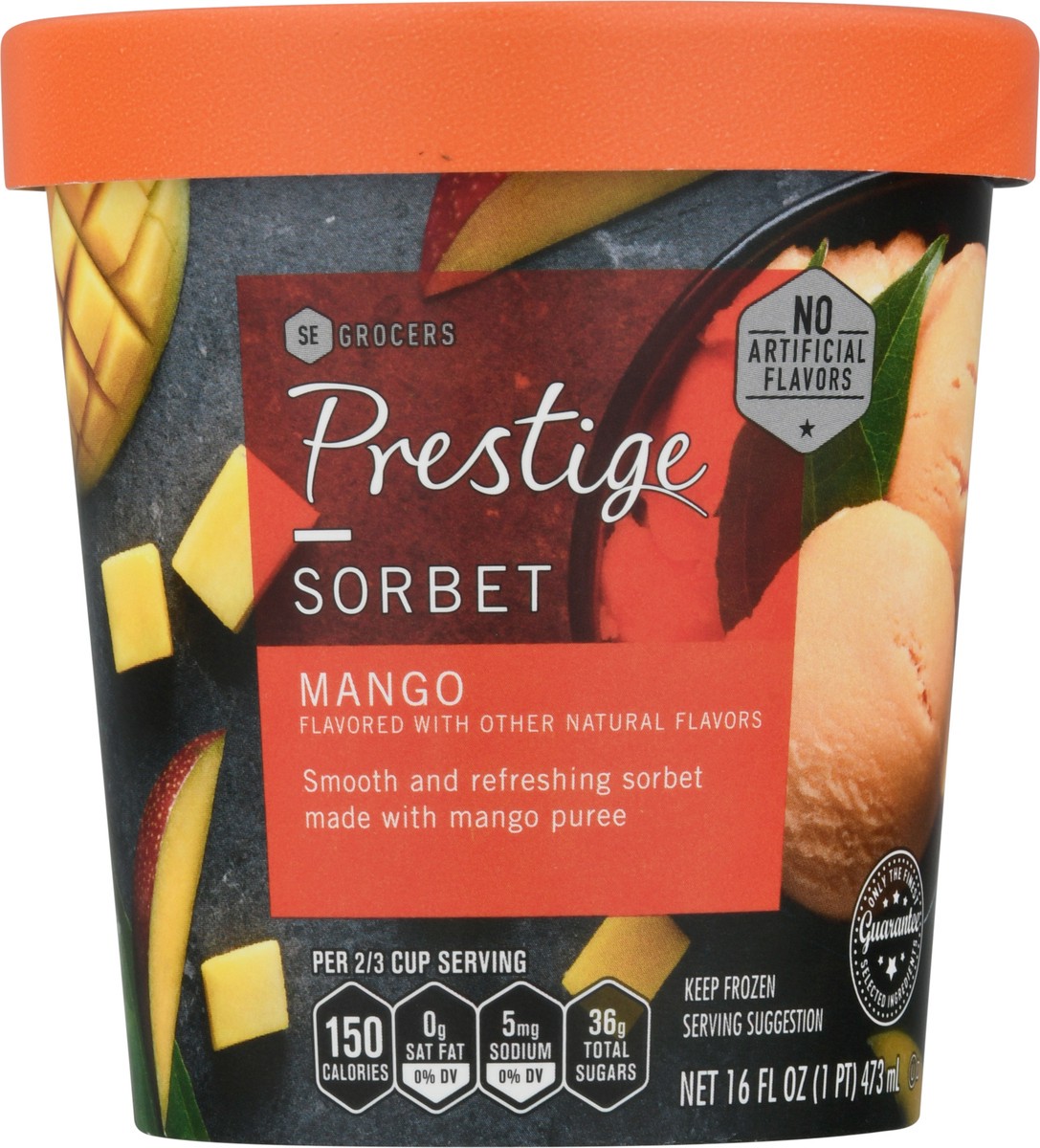 slide 9 of 9, Prestige Mango Sorbet, 16 oz