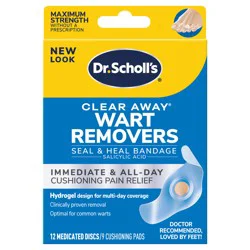 Dr. Scholl's Clear Away Wart Remover Hydrogel Bandage, 12 Treatments