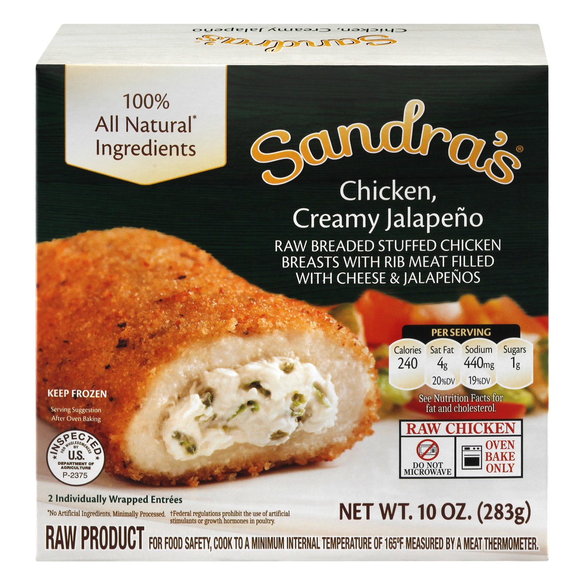 slide 1 of 9, Sandra's All Natural Chicken Creamy Jalapeno , 10 oz