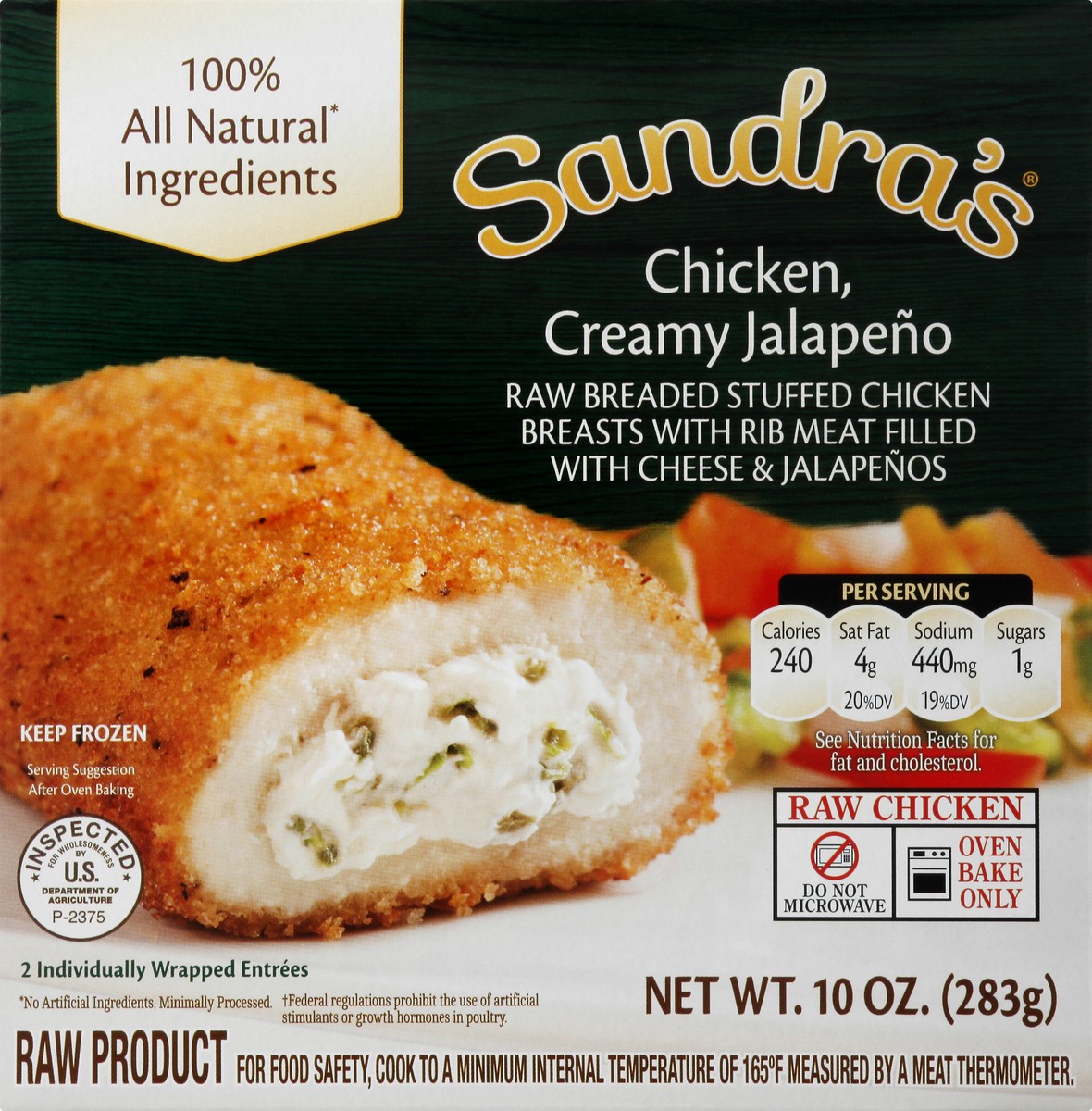 slide 6 of 9, Sandra's All Natural Chicken Creamy Jalapeno , 10 oz