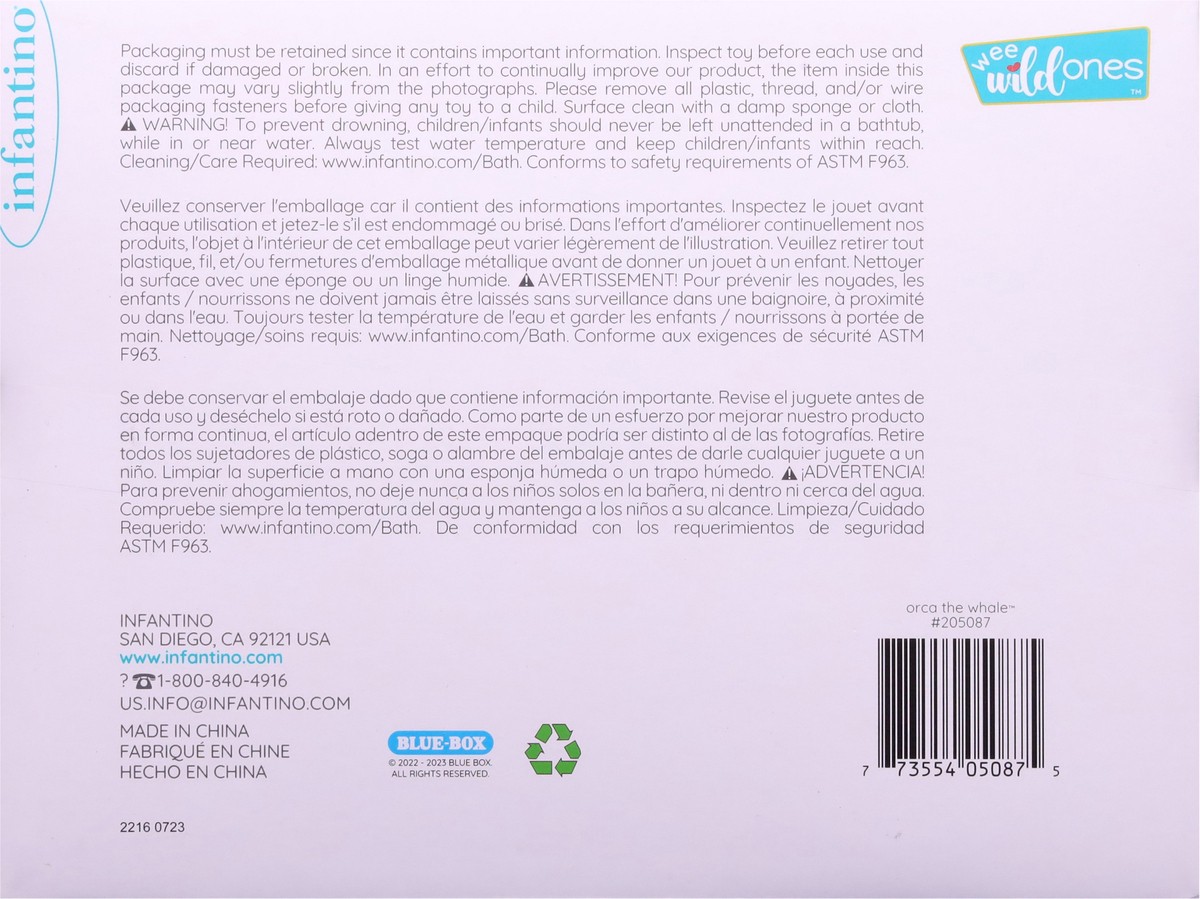 slide 10 of 11, Infantino Wee Wild Ones 12m+ Orca the Whale 1 ea, 1 ct