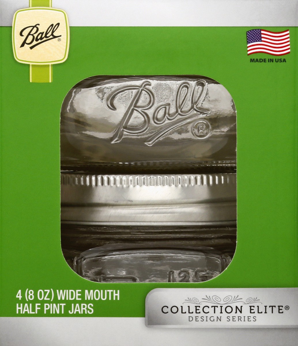 slide 8 of 9, Ball Collection Elite Wide Mouth Half Pint Jars 4 ea, 4 ct