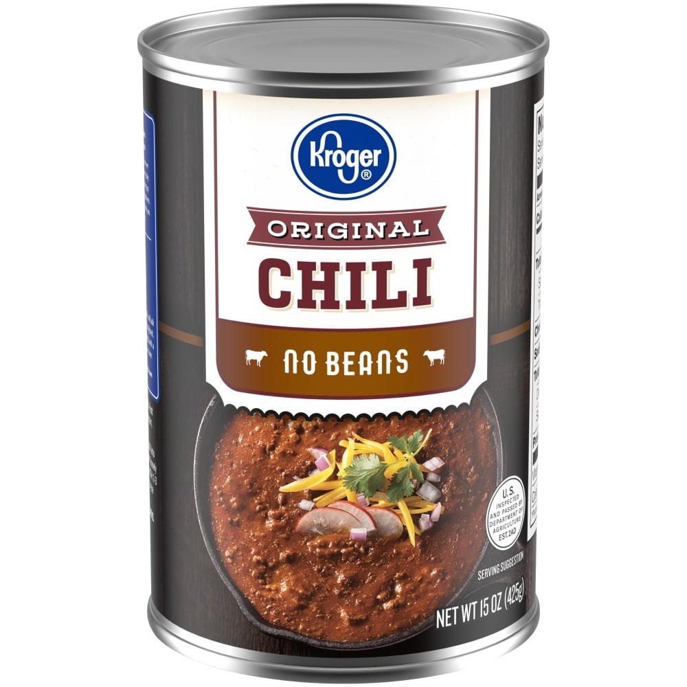 slide 1 of 1, Kroger Original No Beans Chili, 15 oz