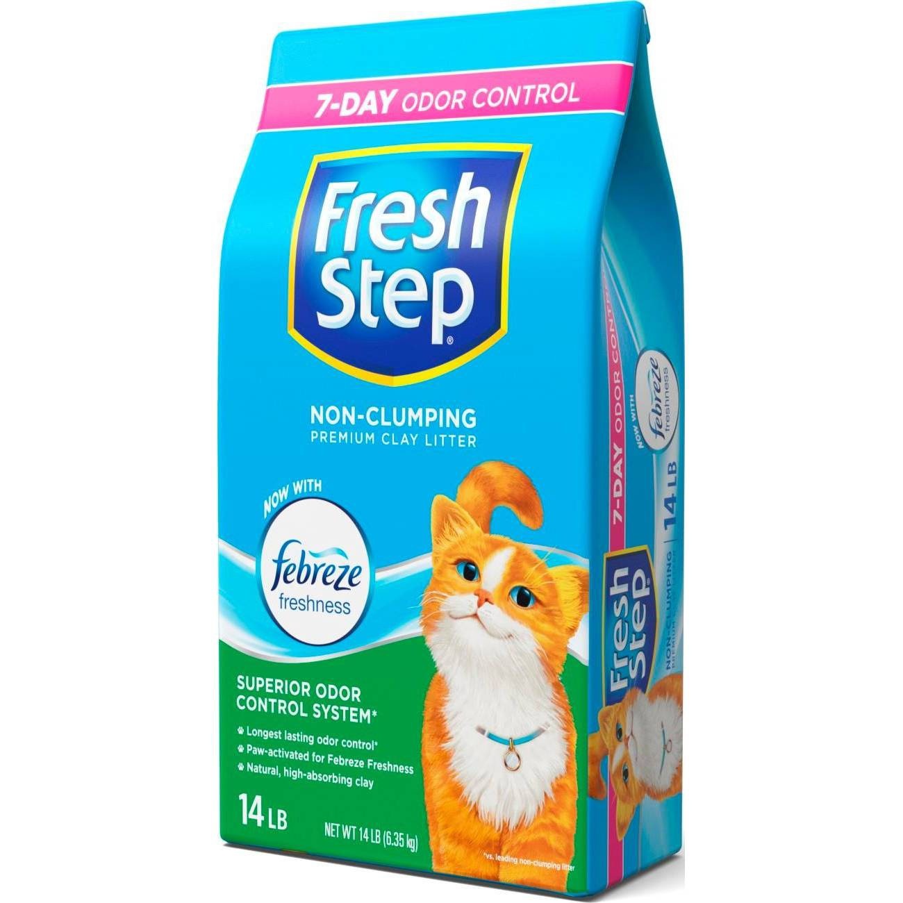 slide 1 of 1, Fresh Step Clay Cat Litter With Odor Eliminating Carbon, 14 lb