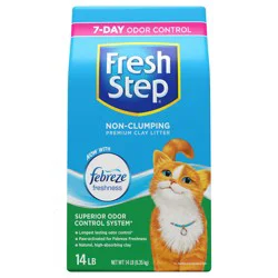 Fresh Step Non-Clumping Premium Cat Litter with Febreze Freshness, Scented - 14 Pounds