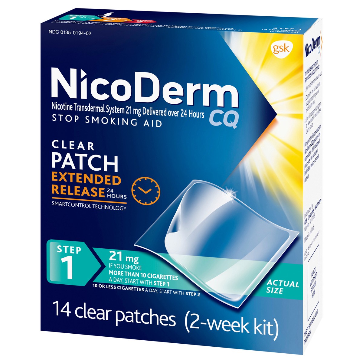 slide 6 of 9, Nicoderm 21Mg Clear Nicorderm Patch, 14 ct