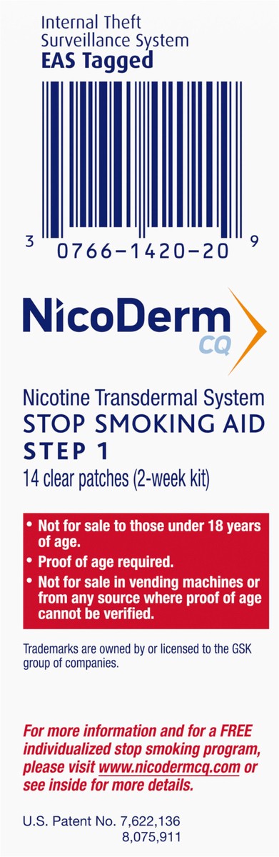 slide 9 of 9, Nicoderm 21Mg Clear Nicorderm Patch, 14 ct