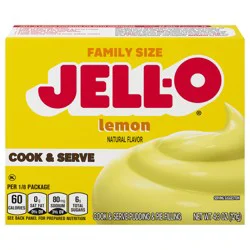 Jell-O Cook & Serve Lemon Naturally Flavored Pudding & Pie Filling Mix, Family Size, 4.3 oz Box