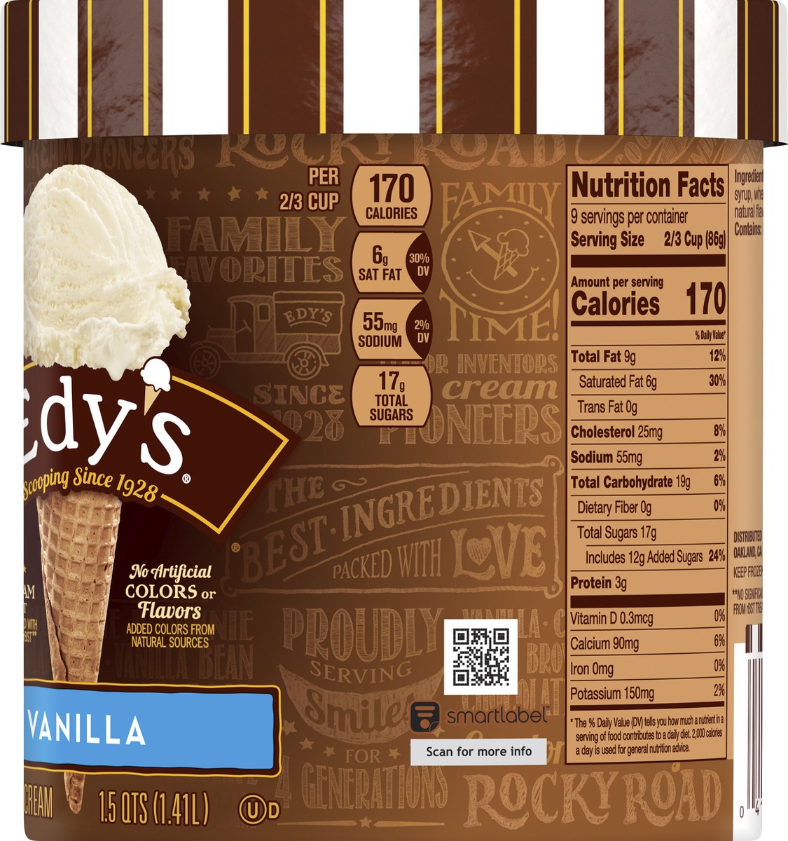 slide 6 of 7, Edy's Vanilla Ice Cream 1.5 qt, 1.5 qt