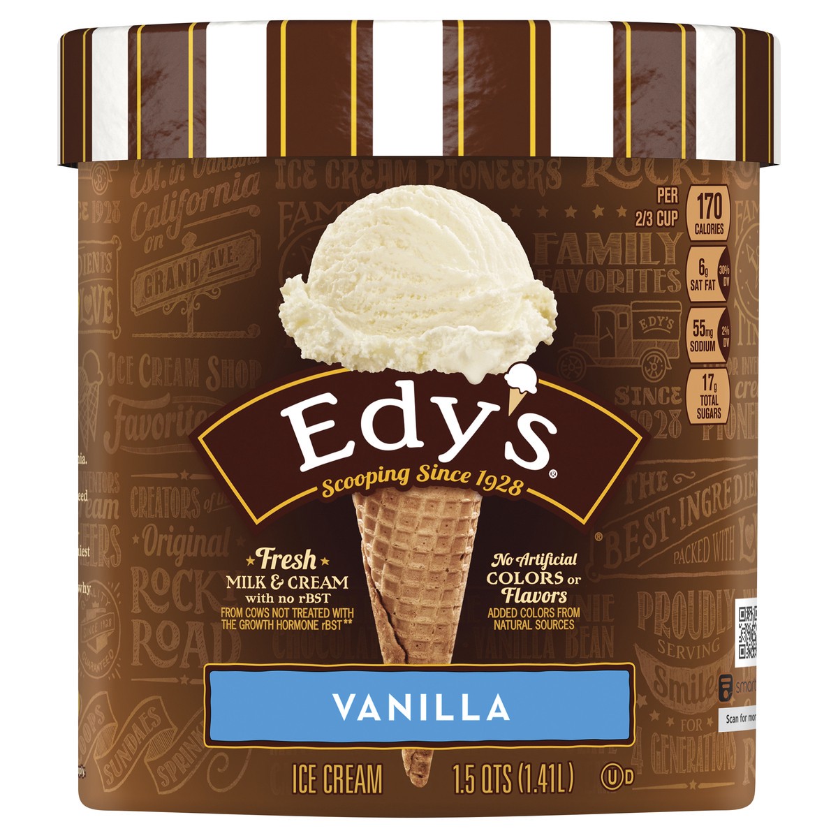 slide 1 of 7, Edy's Vanilla Ice Cream 1.5 qt, 1.5 qt