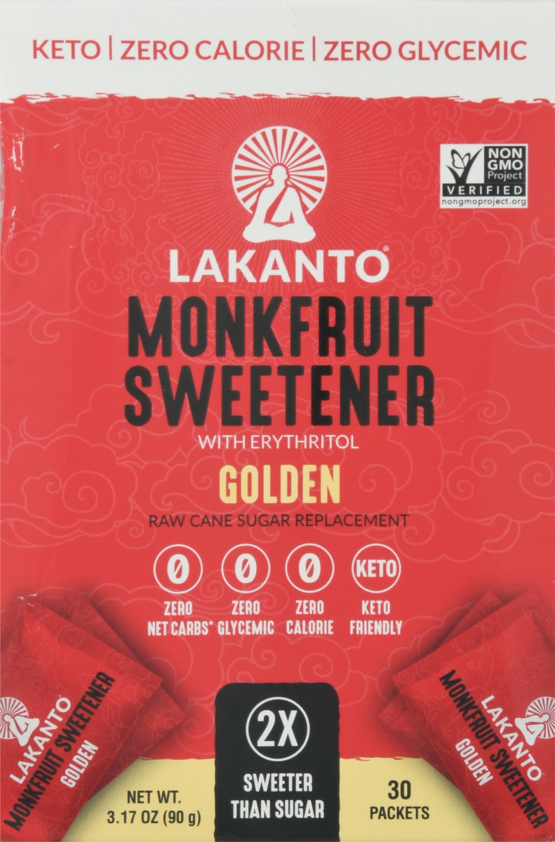 slide 13 of 14, Lakanto Golden Monkfruit Sweetener with Erythritol 30 ea, 3.17 oz