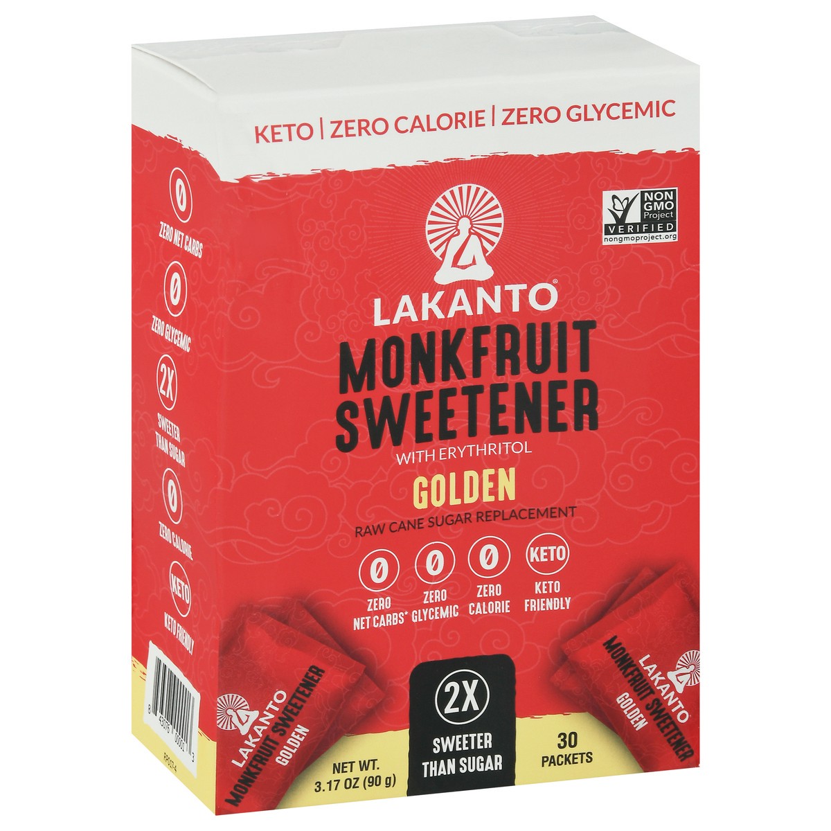 slide 14 of 14, Lakanto Golden Monkfruit Sweetener with Erythritol 30 ea, 3.17 oz