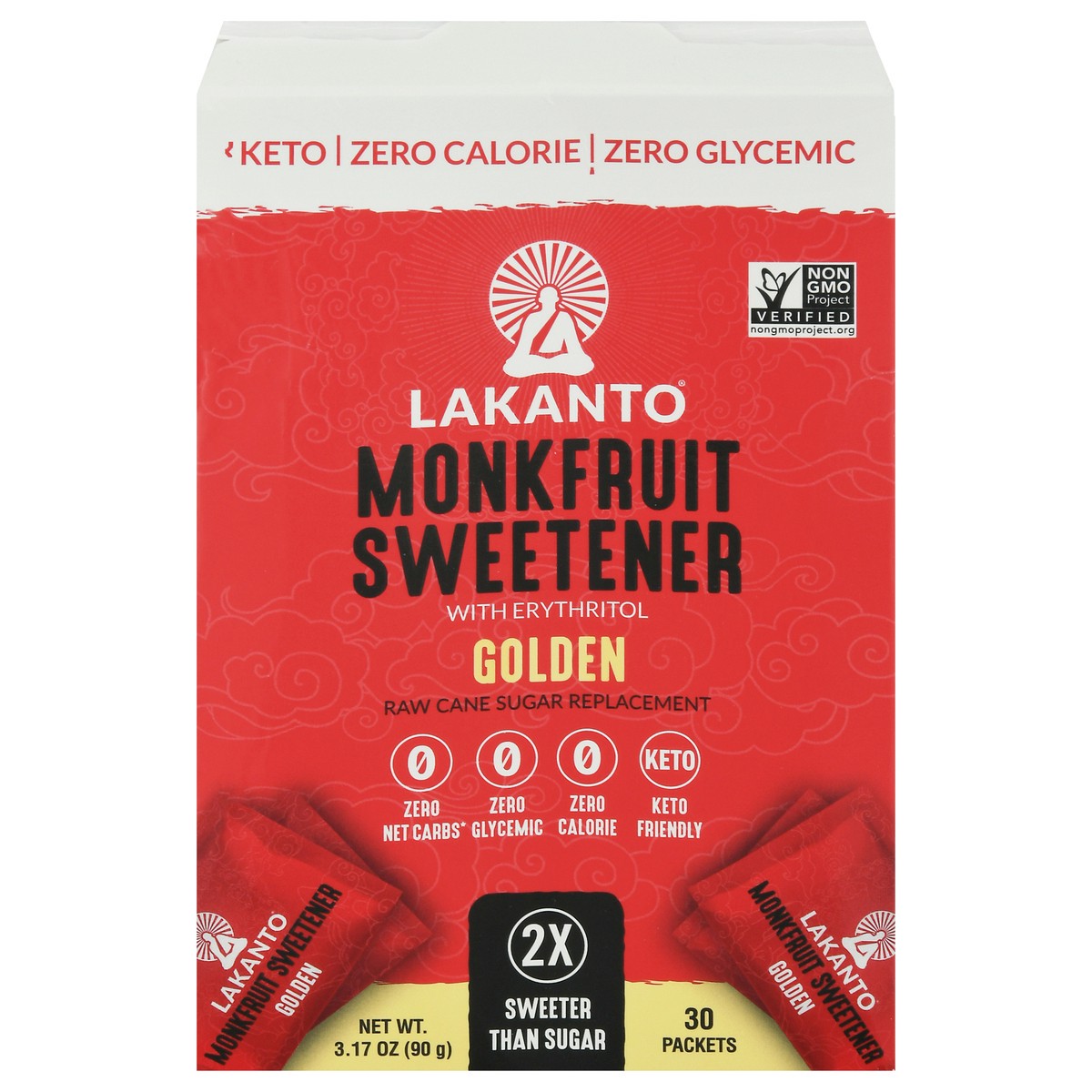 slide 1 of 14, Lakanto Golden Monkfruit Sweetener with Erythritol 30 ea, 3.17 oz