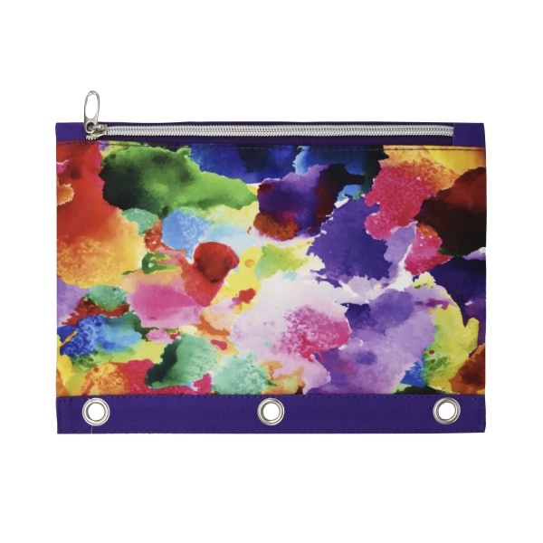 slide 1 of 1, Office Depot Brand 3-Ring Fabric Fashion Pencil Pouch, 7-1/2'' X 10-1/8'', Watercolor, 1 ct