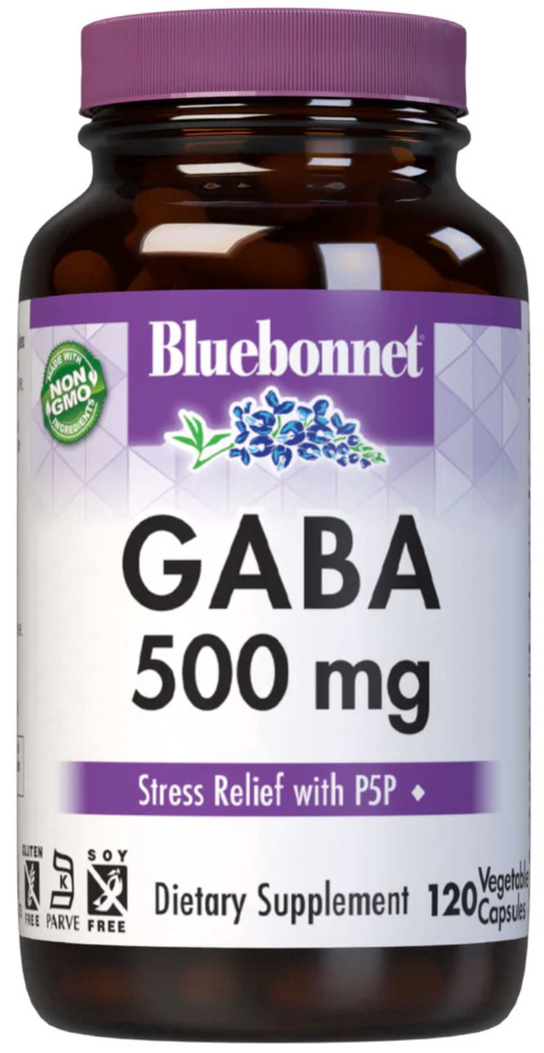 slide 1 of 1, Bluebonnet Nutrition Vegetable Capsules 500 mg Gaba 120 ea, 120 ct
