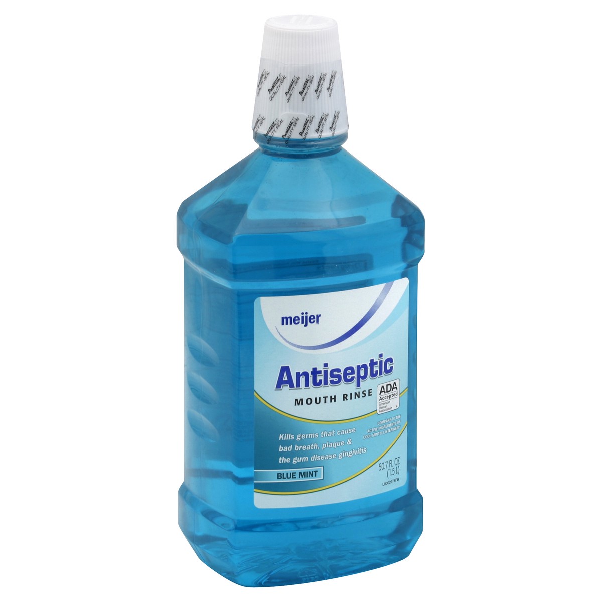 slide 2 of 3, Meijer Antiseptic Blue Mint Mouthwash, 50.7 oz