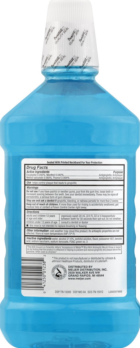 slide 3 of 3, Meijer Antiseptic Blue Mint Mouthwash, 50.7 oz